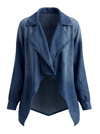Blaue 70er Jeansjacke mit Revers