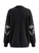 70er Halloween-Strick-Cardigan mit Geister-Print und Knopfleiste