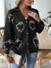 70er Halloween-Strick-Cardigan mit Geister-Print und Knopfleiste