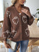 70er Halloween-Strick-Cardigan mit Geister-Print und Knopfleiste