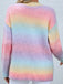 80er Zopfstrickjacke mit pastellfarbenem Regenbogenverlauf