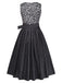 Schwarzes 50er Oktoberfest-Dirndl-Set mit Leopardenmuster und Schürze