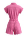 Pfirsichrosa 80er Romper mit Knopfleiste