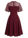 50er Netz-Swingkleid mit Flatterärmel und transparent
