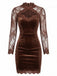 Schwarzes 60er Samt-Bodyconkleid mit Spitzenärmeln und Cut-out