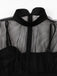 50er Netz-Ärmelloses Kleid mit Bindeband und Keyhole