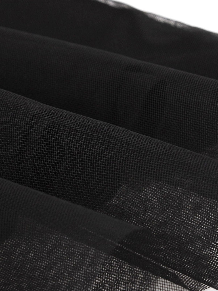 50er Netz-Ärmelloses Kleid mit Bindeband und Keyhole