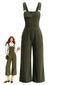 30er Cord-Latzjumpsuit mit Taschen und weitem Bein