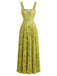 Grünes 30er Maxikleid mit Blumen und Schnürung