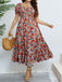 [Übergröße] 40er Kleid mit Blumen-Print und Rüschen