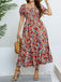 [Übergröße] 40er Kleid mit Blumen-Print und Rüschen