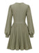 Grünes 50er Kleid mit V-Ausschnitt und Ballonärmel