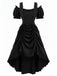 Weinrotes 80er viktorianisches Gothic-Kleid mit Schnürung