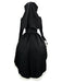 Schwarzes 80er Halloween Kleid mit Schleife und Spitze