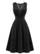 Bordeauxrotes 50er Cord-Pinaforekleid mit tiefem V-Ausschnitt