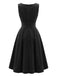 Bordeauxrotes 50er Cord-Pinaforekleid mit tiefem V-Ausschnitt