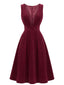 50er Cord-Pinaforekleid mit tiefem V-Ausschnitt