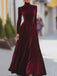 40er Langarm-Samtkleid mit Rollkragen