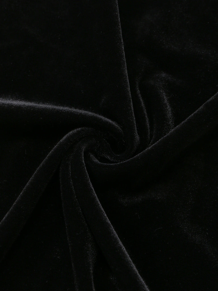 Schwarzes 60er Kleid mit Schulterschleife und betonter Taille
