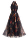 40er Maxikleid mit Neckholder und Blumen
