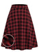 Roter 50er A-Linien-Rock mit Karo und hoher Taille