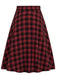 Schwarz-rotes 50er Karo-Blazer & Rock-Set mit Gürtel