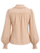 70er Bluse mit Ballonärmeln & Latzhose mit Bortenbesatz