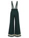 70er Bluse mit Ballonärmeln & Latzhose mit Bortenbesatz