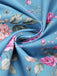 Blaues 50er ärmelloses Kleid mit Blumen und Spitzenkragen