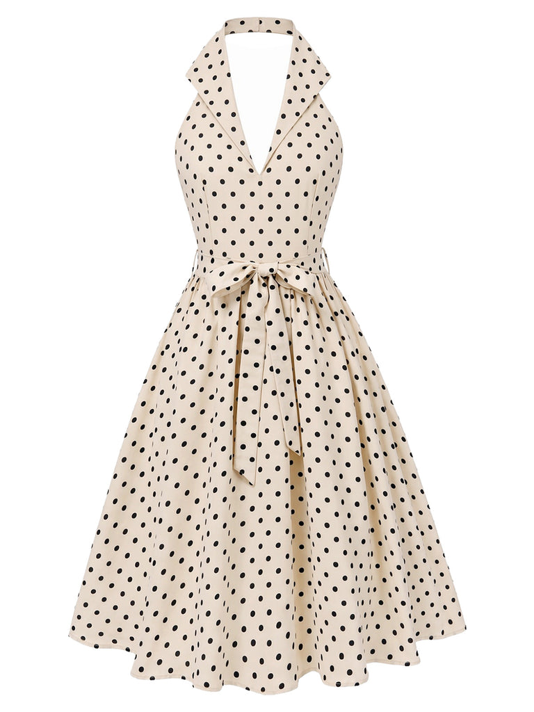 50er Swingkleid mit Polka-Dots und Neckholder