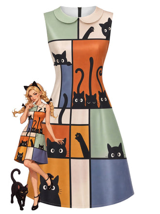 60er Kleid mit Peter-Pan-Kragen und A-Linie