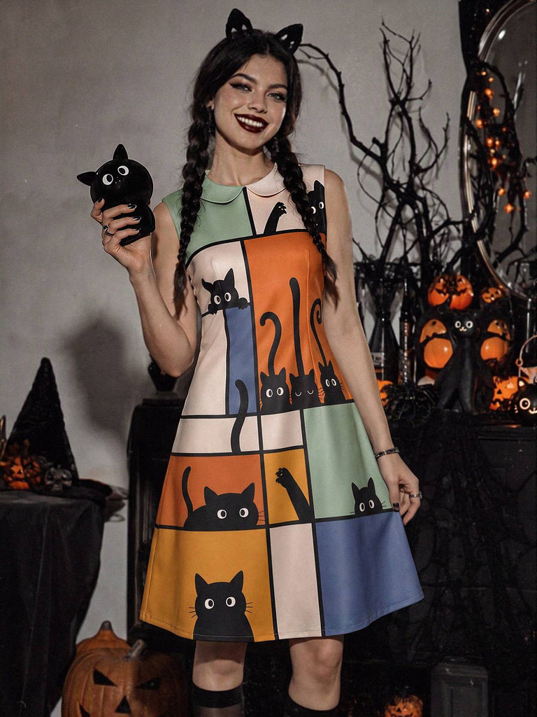 60er Kleid mit Peter-Pan-Kragen und A-Linie