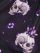 Lila 50er Swingkleid mit Kristall-Totenkopf-Print