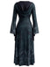 30er Kapuzen-Hexenkleid mit Spinnennetz und Glockenärmeln