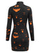 60er Halloween Bleistiftkleid mit Spinnennetz und Langarm