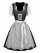 50er Oktoberfest-Dirndl-Set mit Spitzenschürze und Top