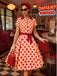 40er Shirtkleid mit Polka-Dots und Bindegürtel