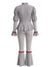 50er Clown-Set mit Pompon-Rüschen-Top und Hose