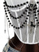 Schwarzer 80er Gothic Korsett mit Perlen