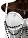 Schwarzer 80er Gothic Korsett mit Perlen