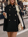 Schwarze 50er Cape-Jacke mit Stehkragen und Schlitzärmeln