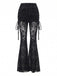 70er Spitzen-Schlaghose mit Rock-Overlay und Raffung
