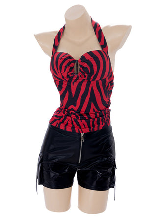 Rotes & Schwarzes 40er Set mit Neckholder und Zebra-Print
