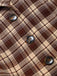 Brauner 70er Kleidmantel mit Karo und Reverskragen