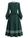 70er Kleid mit Rüschen-Puppenkragen und Langarm
