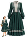 70er Kleid mit Rüschen-Puppenkragen und Langarm