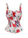 50er Set mit Blumenkorsett & weißem Schleifenkleid