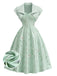 40er Set mit Bolerojacke und Satin-Blumenkleid mit Herzausschnitt