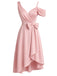 Rosa 50er One-Shoulder Cocktailkleid mit Schleife