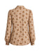 Mehrfarbige 70er Langarm-Blumenbluse mit Knopfleiste